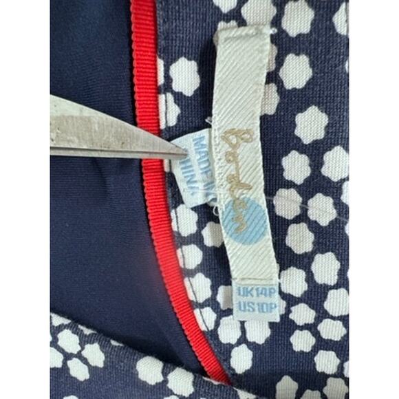 "BODEN" Navy Print‎ Mini Dress SZ 10p Women's Dress Office Work Wear  Summer - Picture 5 of 9